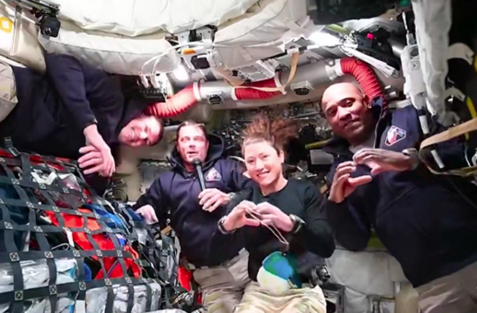 Astronauts aboard the Artemis II mission. Photo: X