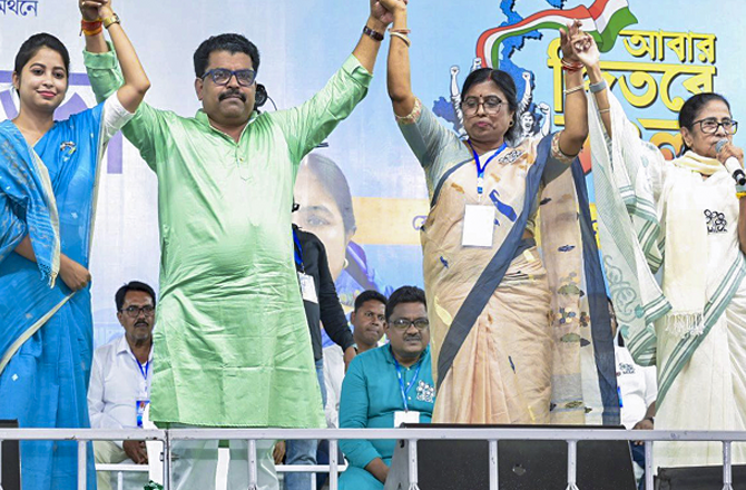 Mamata Banerjee at an election rally. Photo: PTI