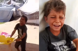 غزہ: اسرائیل کی جانب سےحملوں کی دھمکی کےبعد بچہ اپنی پتنگیں پھاڑنےپر مجبور ہوگیا