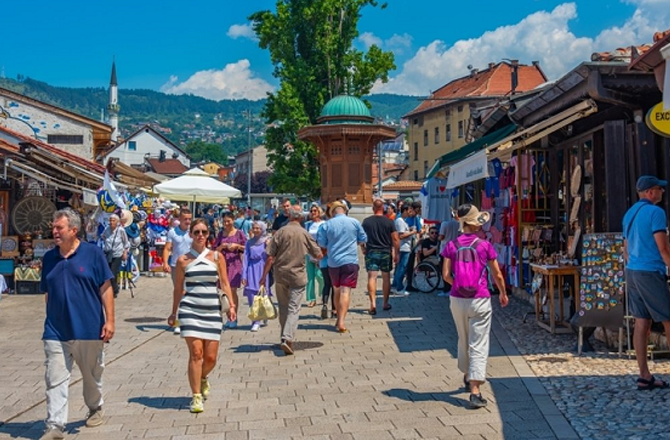The Sebilj Fountain at the Baščaršija Square in Sarajevo, Bosnia and Herzegovina. Photo: X