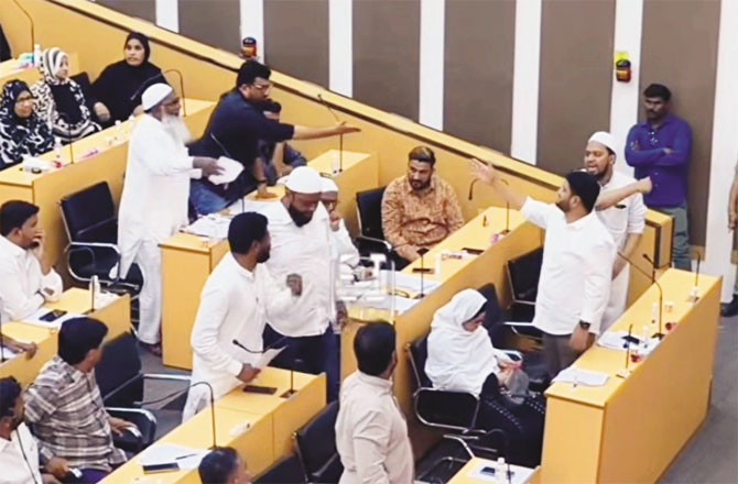 In the first meeting, there was a discussion among the municipality members about something.