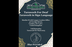 لندن: بہرے افراد کیلئے تراویح، اشاروں میں مکمل قرآن کی تلاوت