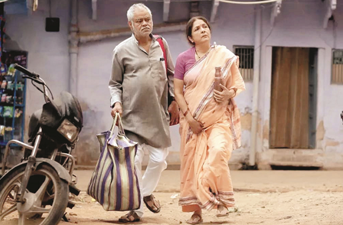 Sanjay Mishra and Neena Gupta can be seen in a scene from the film `Vadh 2`. Photo: INN