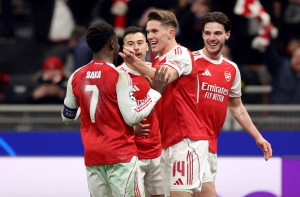 چیمپئن لیگ: آرسنل نے انٹر میلان کو ہرا کر ناک آؤٹ مرحلے میں جگہ پکی کر لی