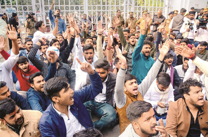 Upper caste Hindus protested vigorously in Deoria on Wednesday