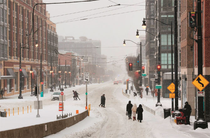 Washington streets are covered in snow