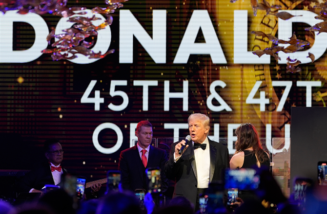 US President Donald Trump celebrating the New Year. Photo: PTI