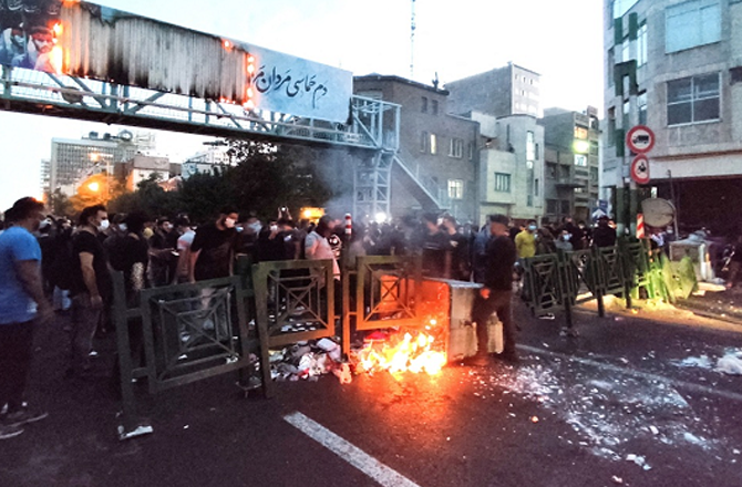 A scene from the Iran protest. Photo: INN