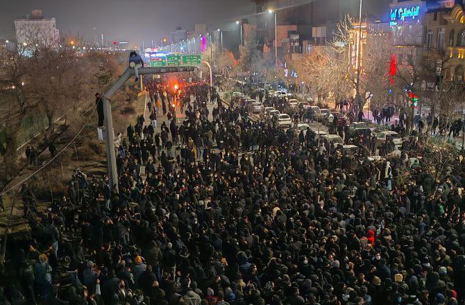 A scene from the Iran protests. Photo: X