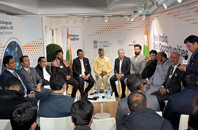 Indian Chief Ministers in Davos. Photo: X