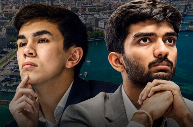Javokhir Sindarov And Gukesh D.Photo:X