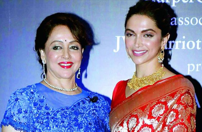 Deepika Padukone and Hema Malini. Photo: INN
