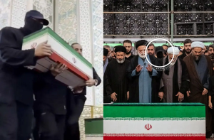 آیت اللہ خامنہ ای کے جنازے میں ماسک پہنا شخص کون تھا؟