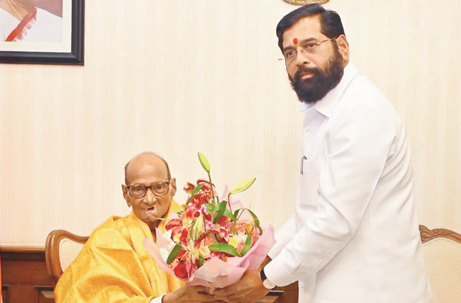 Eknath Shinde And Sharad Pawar.Photo:INN