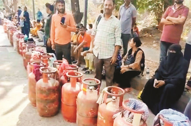 Such queues outside gas agencies are common these days.