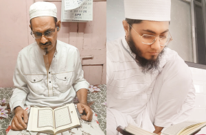 تراویح میں قرآن کریم مکمل ہونےپر حفاظ شاداں وفرحاں