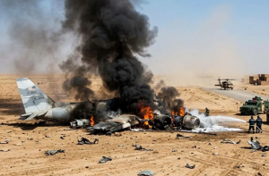 امریکی فوجی طیارہ مغربی عراق میں گر کر تباہ، کشیدگی میں اضافہ