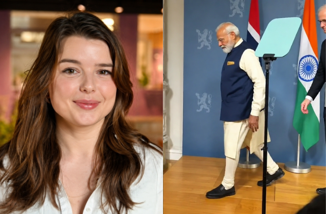 Helle Lyng and Narendra Modi. Photo: X