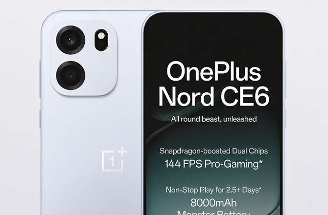 OnePlus Nord CE6 seen from the front and back. Photo: INN