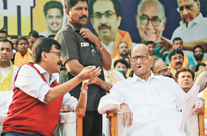 Sharad Pawar and Sanjay Raut: Sir, what did you say?