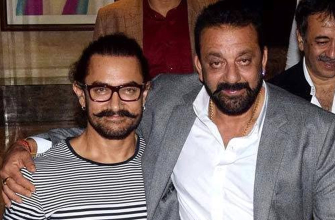 Aamir Khan And Sanjay Dutt.Photo:INN