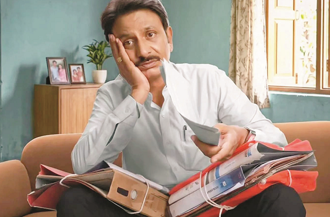 Rajesh Tailang can be seen in a scene from the web series `Bakaiti 2`. Photo: INN