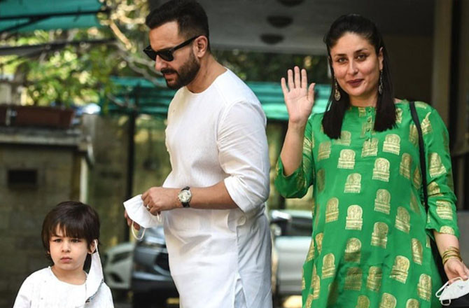 Taimur with Saif Ali Khan and Kareena Kapoor. Picture: INN